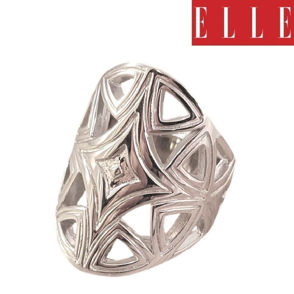 New Elle Sterling Silver Reflections Modern Openwork Ring